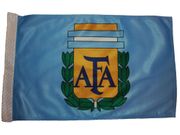 ARGENTINA 12" X 18" INCHES AFA LOGO HIGH QUALITY FLAG WITH SLEAVE WITHOUT STICK .. FIFA SOCCER WORLD CUP .. NEW