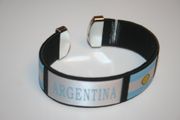 ARGENTINA BLACK SUPER THICK COUNTRY FLAG BRACELET WRISTBAND .. FIFA WORLD CUP SOCCER FOOTBALL .. NEW