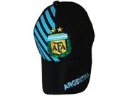 ARGENTINA BLACK WITH BLUE STRIPES AFA LOGO FLEXFIT HAT CAP .. FIFA SOCCER WORLD CUP .. NEW