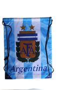 ARGENTINA BLUE TITLE WHITE BLUE STRIPED AFA LOGO DRAWSTRING KNAPSACK BAG .. 13" X 17" INCHES .. HIGH QUALITY .. NEW