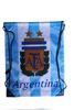 ARGENTINA BLUE TITLE WHITE BLUE STRIPED AFA LOGO DRAWSTRING KNAPSACK BAG .. 13" X 17" INCHES .. HIGH QUALITY .. NEW