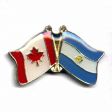 ARGENTINA / CANADA COUNTRY FLAG SMALL METAL FRIENDSHIP LAPLE PIN BADGE .. NEW