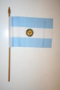 ARGENTINA COUNTRY 4" X 6" SMALL STICK FLAG WITH 10" POLE .. NEW