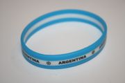 ARGENTINA SOCCER BALL FOOTBALL SILICONE LAYERED STRIPED BRACELET WRISTBAND . NEW