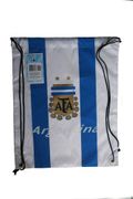 ARGENTINA WHITE TITLE WHITE BLUE STRIPED AFA LOGO DRAWSTRING KNAPSACK BAG .. 13" X 17" INCHES .. HIGH QUALITY .. NEW