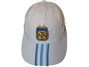 ARGENTINA WHITE WITH STRIPES AFA LOGO EMBOSSED HAT CAP .. FIFA SOCCER WORLD CUP .. NEW