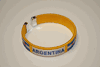 ARGENTINA YELLOW COUNTRY FLAG FLEXIBLE METAL NYLON BRACELET .... FIFA WORLD CUP SOCCER FOOTBALL ... NEW