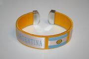 ARGENTINA YELLOW SUPER THICK COUNTRY FLAG BRACELET WRISTBAND .. FIFA WORLD CUP SOCCER FOOTBALL .. NEW