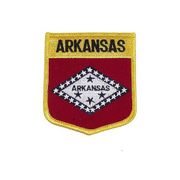 ARKANSAS USA SHIELD FLAG IRON ON PATCH CREST BADGE 3 X 3 1/2 INCHES ... NEW