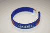 ARMENIA COUNTRY FLAG BLUE FLEXIBLE METAL NYLON BRACELET ...NEW