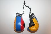 ARMENIA COUNTRY FLAG PAIR OF MINIATURE BOXING GLOVES FOR YOUR CAR MIRROR .. NEW