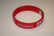 ARSENAL FC FOOTBALL CLUB SOCCER RED FLEXIBLE METAL NYLON BRACELET ... NEW