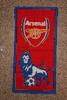 ARSENAL FC FOOTBALL CLUB SOCCER RED LOGO BEACH TOWEL ...BARCLAYS  NEW
