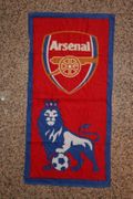ARSENAL FC FOOTBALL CLUB SOCCER RED LOGO BEACH TOWEL ...BARCLAYS  NEW