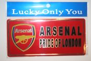 ARSENAL FC PRIDE OF LONDON FOOTBALL CLUB SOCCER LICENSE PLATE STICKER ... NEW