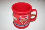 ARSENAL FOOTBALL CLUB PLASTIC SOCCER MUG CUP .. NEW