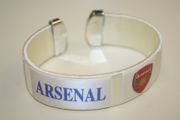 ARSENAL WHITE SUPER THICK FLEXIBLE BRACELET WRISTBAND .. FOOTBALL SOCCER JEWELRY ...NEW