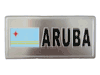 ARUBA COUNTRY FLAG SMALL METAL LICENSE PLATE STICKER DECAL EMBLEM .. NEW