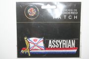 ASSYRIAN COUNTRY FLAG SMALL WORD IRON-ON PATCH CREST BADGE .. NEW