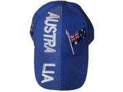 AUSTRALIA BLUE COUNTRY FLAG FIFA SOCCER WORLD CUP EMBOSSED HAT CAP .. NEW