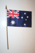 AUSTRALIA COUNTRY 4" X 6" SMALL STICK FLAG WITH 10" POLE . NEW