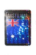 AUSTRALIA SQUARE COUNTRY FLAG METALLIC BUMPER STICKER DECAL .. SIZE  3" X 4" INCHES .. NEW