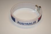 AUSTRALIA WHITE COUNTRY FLAG FLEXIBLE METAL NYLON BRACELET ... NEW
