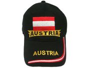 AUSTRIA BLACK COUNTRY FLAG EMBOSSED HAT CAP .. NEW