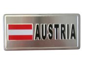 AUSTRIA COUNTRY FLAG SMALL METAL LICENSE PLATE STICKER DECAL EMBLEM .. NEW