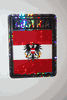 AUSTRIA COUNTRY FLAG SMALL METALIC CAR AUTOMOBILE BUMPER STICKER DECAL EMBLEM .. NEW