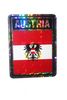 AUSTRIA SQUARE COUNTRY FLAG METALLIC BUMPER STICKER DECAL .. SIZE  3" X 4" INCHES .. NEW