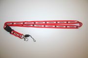 AUSTRIA RED AND WHITE STRIPE COUNTRY FLAG LANYARD KEYCHAIN PASSHOLDER .. NEW