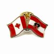 AUSTRIA WITH EAGLE / CANADA COUNTRY FLAG SMALL METAL FRIENSHIP LAPEL PIN BADGE .. NEW