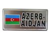AZERBAIDJAN COUNTRY FLAG SMALL METAL LICENSE PLATE STICKER DECAL  EMBLEM .. NEW