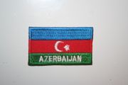 AZERBAIJAN COUNTRY FLAG SMALL IRON ON PATCH CREST BADGE .. NEW