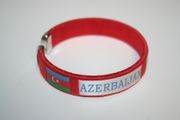 AZERBAIJAN RED COUNTRY FLAG FLEXIBLE C BRACELET WRISTBAND .. NEW