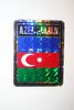 AZERBAIJAN SQUARE COUNTRY FLAG METALLIC BUMPER STICKER DECAL .. SIZE 3" X 4" INCHES .. NEW