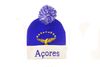AZORES BLUE WHITE COUNTRY FLAG TOQUE HAT WITH POM POM AZORES BLUE WHITE COUNTRY FLAG TOQUE HAT WITH POM POM