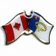 AZORES / CANADA COUNTRY FLAG SMALL METAL LAPEL FRIENDSHIP LAPEL PIN BADGE .. ACORES ... NEW