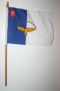 AZORES COUNTRY 4" X 6" SMALL STICK FLAG WITH 10 INCH POLE .. ACORES .. NEW