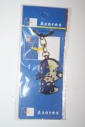 AZORES COUNTRY FLAG BOY METAL KEYCHAIN .. ACORES NEW