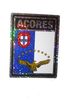 AZORES SQUARE COUNTRY FLAG METALLIC BUMPER STICKER DECAL .. SIZE 3" X 4" INCHES .. NEW