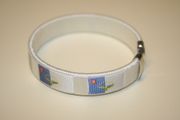 AZORES WHITE COUNTRY FLAG FLEXIBLE METAL NYLON BRACELET .. NEW