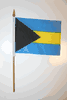 BAHAMAS COUNTRY 4" X 6" SMALL STICK FLAG ON 10" POLE ..NEW