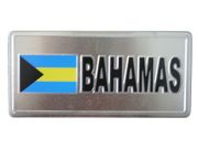 BAHAMAS COUNTRY FLAG SMALL METAL LICENSE PLATE STICKER DECAL EMBLEM ..NEW