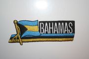 BAHAMAS COUNTRY FLAG WORD IRON-ON PATCH CREST BADGE .. NEW