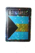 BAHAMAS SQUARE COUNTRY FLAG METALLIC BUMPER STICKER DECAL .. SIZE 3" X 4" INCHES .. NEW