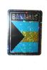 BAHAMAS SQUARE COUNTRY FLAG METALLIC BUMPER STICKER DECAL .. SIZE 3" X 4" INCHES .. NEW