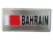 BAHRAIN COUNTRY FLAG SMALL METAL LICENSE PLATE STICKER DECAL EMBLEM .. NEW