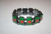 BANGLADESH COUNTRY FLAG FLEXIBLE METAL SPORTS BRACELET WRISTBAND .. NEW